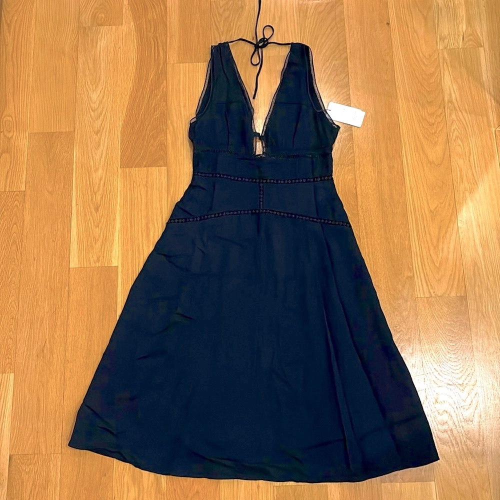 Reiss navy blue drop waist dress, size 8